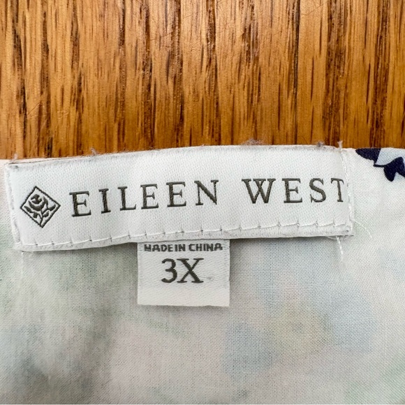 EILEEN WEST Floral Sleeveless 100% Cotton Nightgown Prairie Cottage 3X - Picture 7 of 16